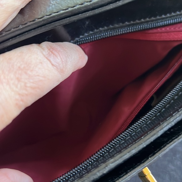 COLE HAAN Saddle Stamped Croc Handbag Purse - Picture 7 of 12